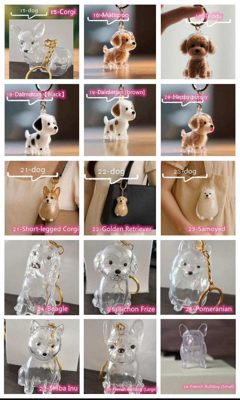 Custom Pet Hair Keepsake Keychain, Personalized Clear Pet Fur Storage Key Ring