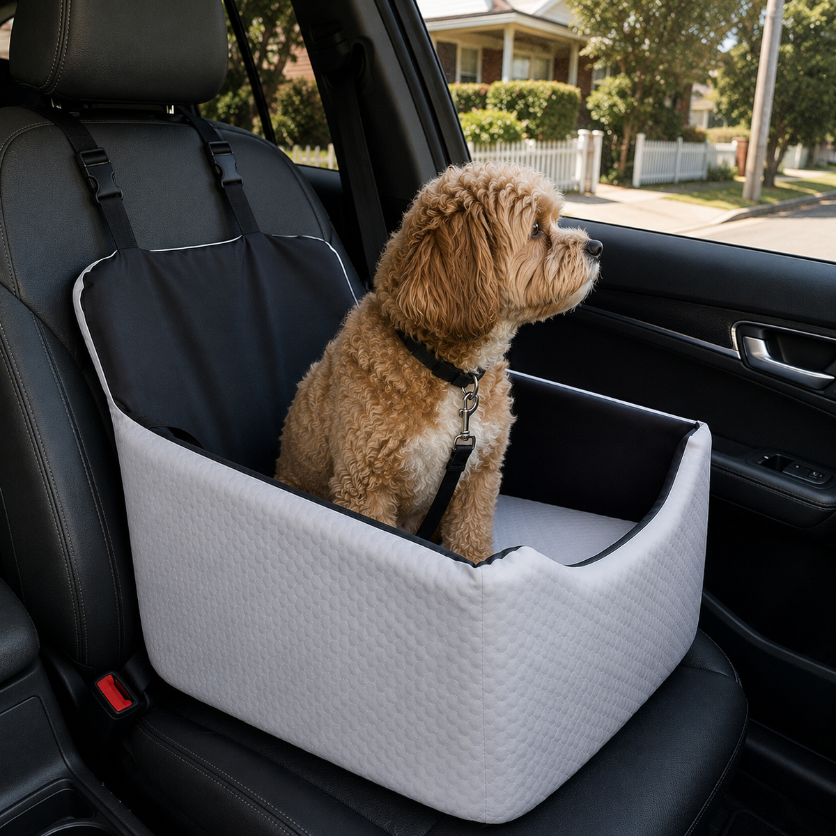Premium Elevated Dog Car Booster Seat for Small Pets