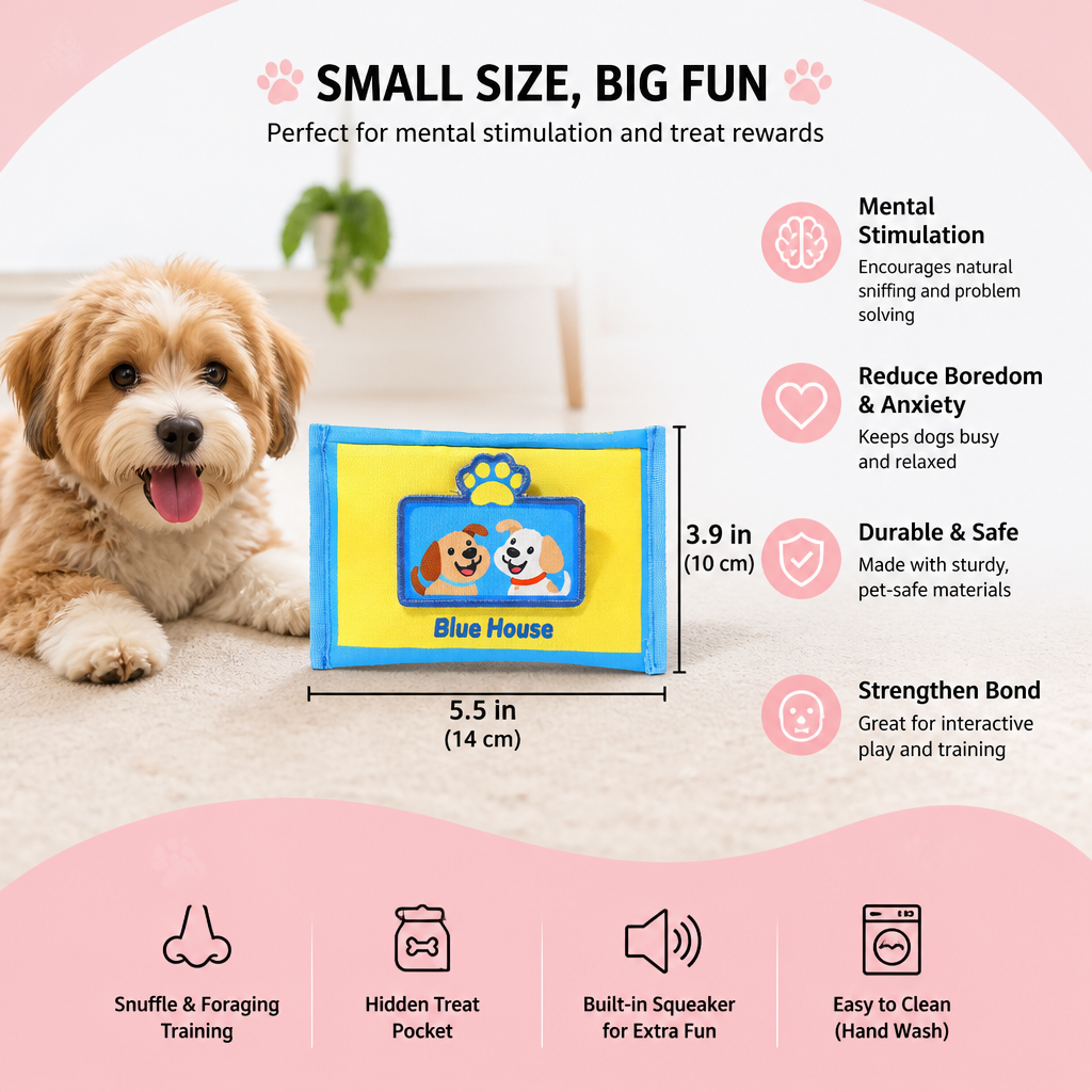 Durable Wet Wipe Snuffle Toy for Dogs – Squeaky Nosework Puzzle with Hidden Treat Pocket