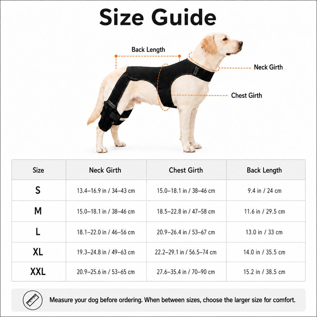 RearGuard Dog Rear Leg Support Brace - Anti-Slip Hind Leg Stability Wrap for Senior Dogs, Hardwood Floors & Recovery Walks