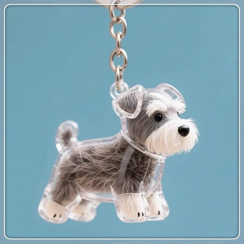 Custom Pet Hair Keepsake Keychain, Personalized Clear Pet Fur Storage Key Ring