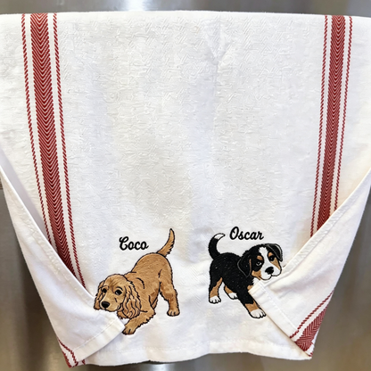 The "Biting Corner" Personalized Pet Dish Towel