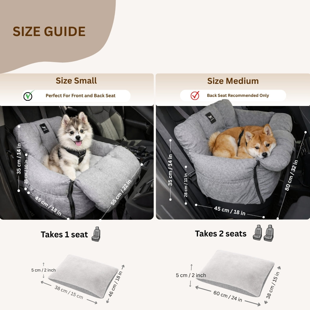 V2 Premium Dog Car Seat with Removable Covers + Luxury Cushion