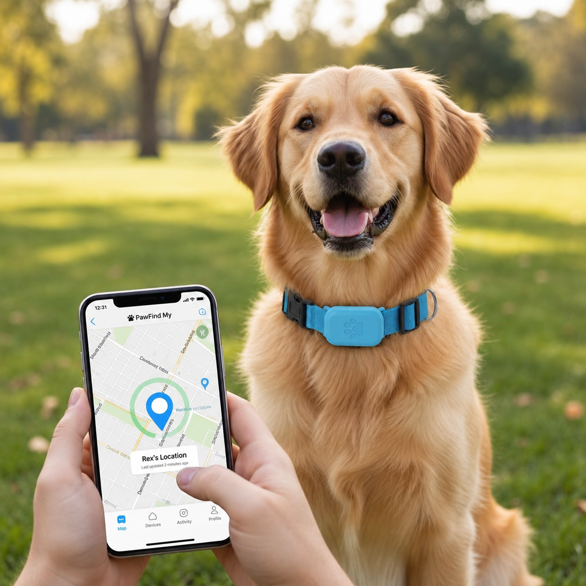 Smart GPS Dog Collar — Live Tracking, No Fees
