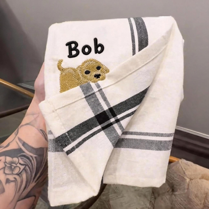 The "Biting Corner" Personalized Pet Dish Towel