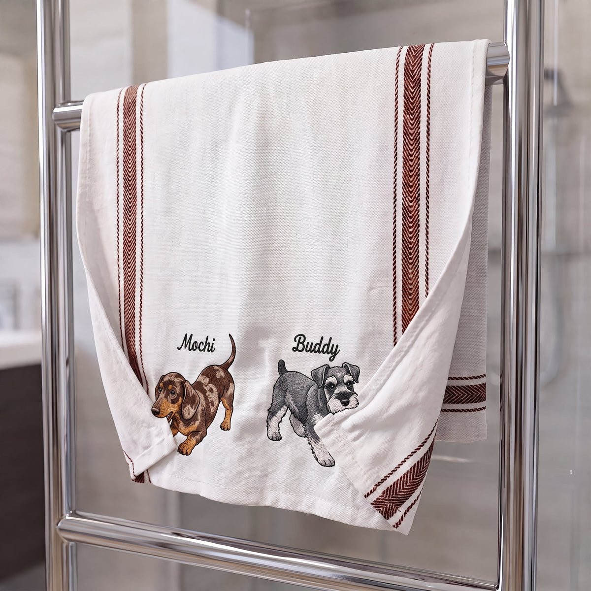 The "Biting Corner" Personalized Pet Dish Towel