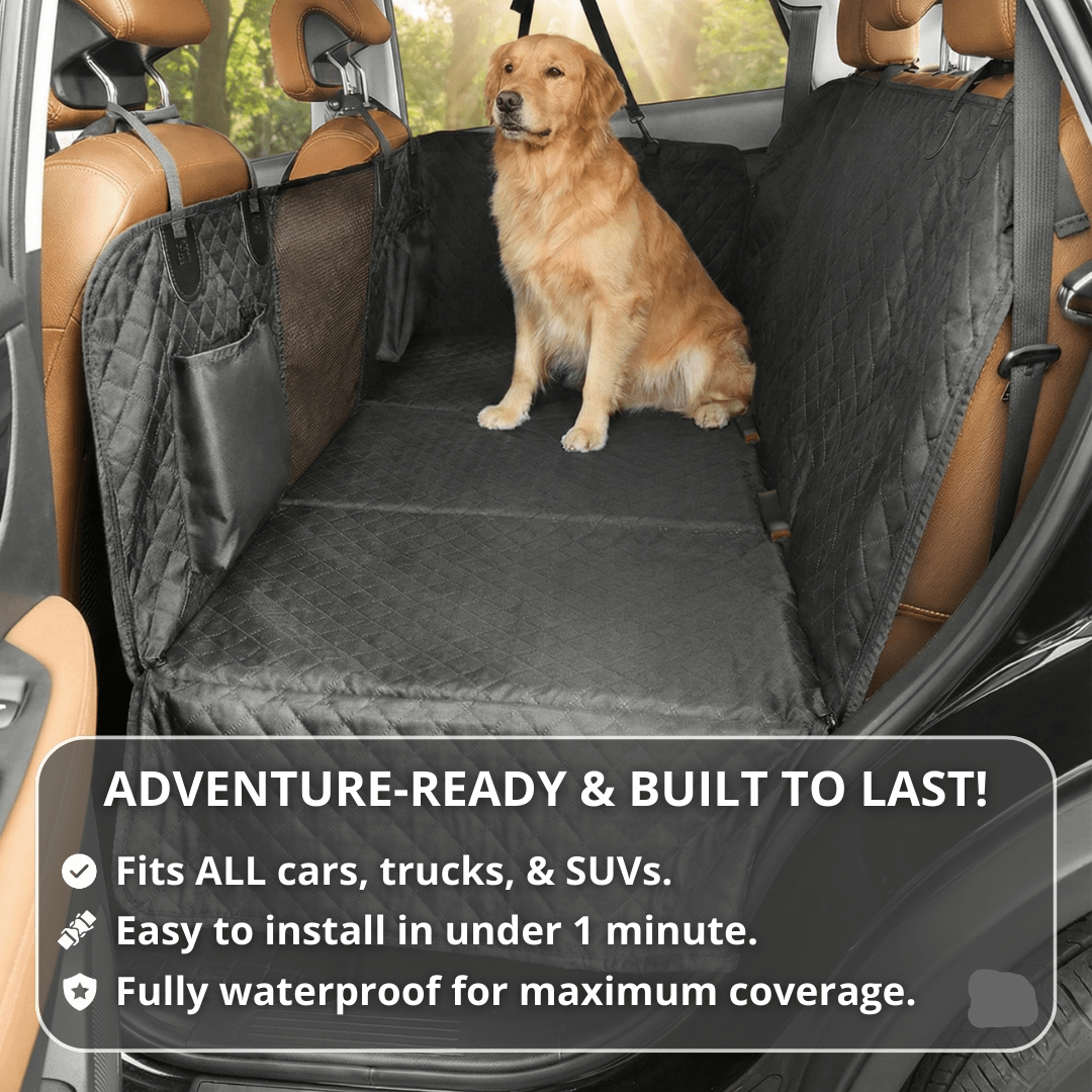 Dog Car Seat Cover — Waterproof Hammock, Hard Bottom