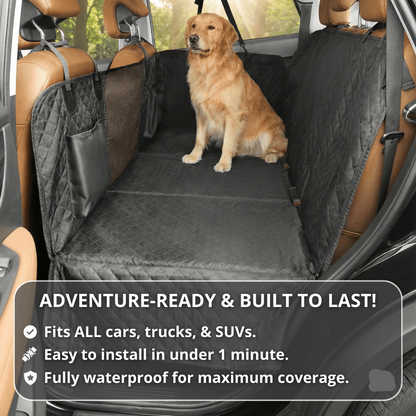 Dog Car Seat Cover — Waterproof Hammock, Hard Bottom