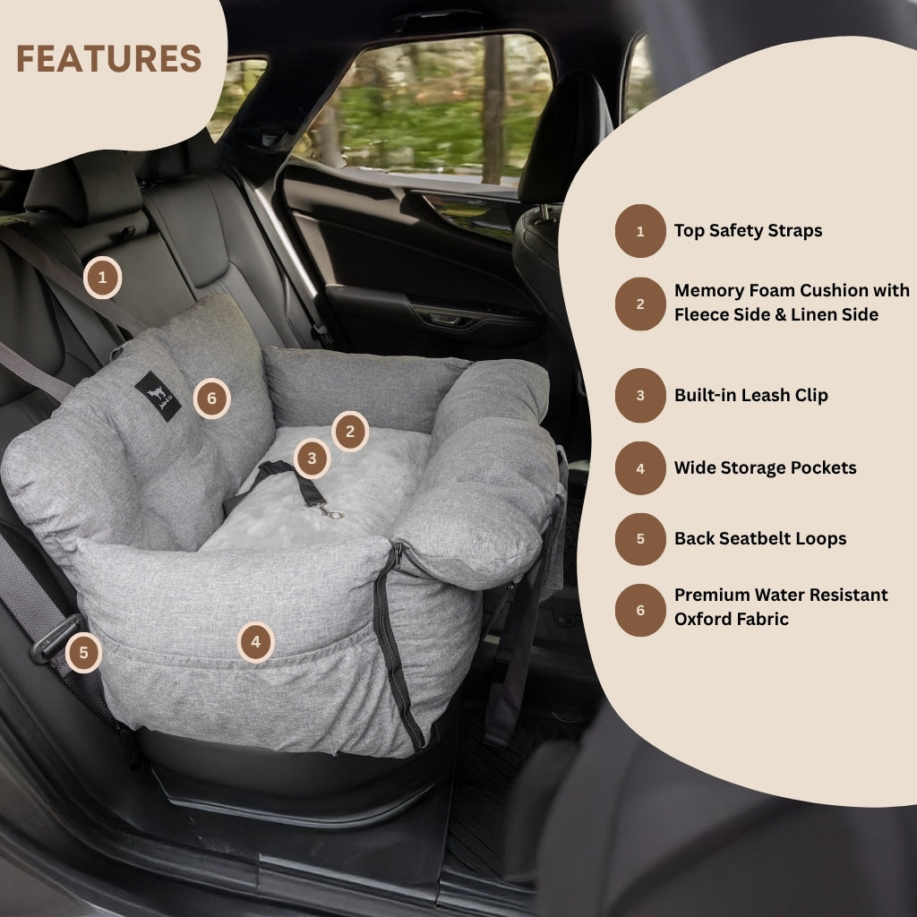 V2 Premium Dog Car Seat with Removable Covers + Luxury Cushion