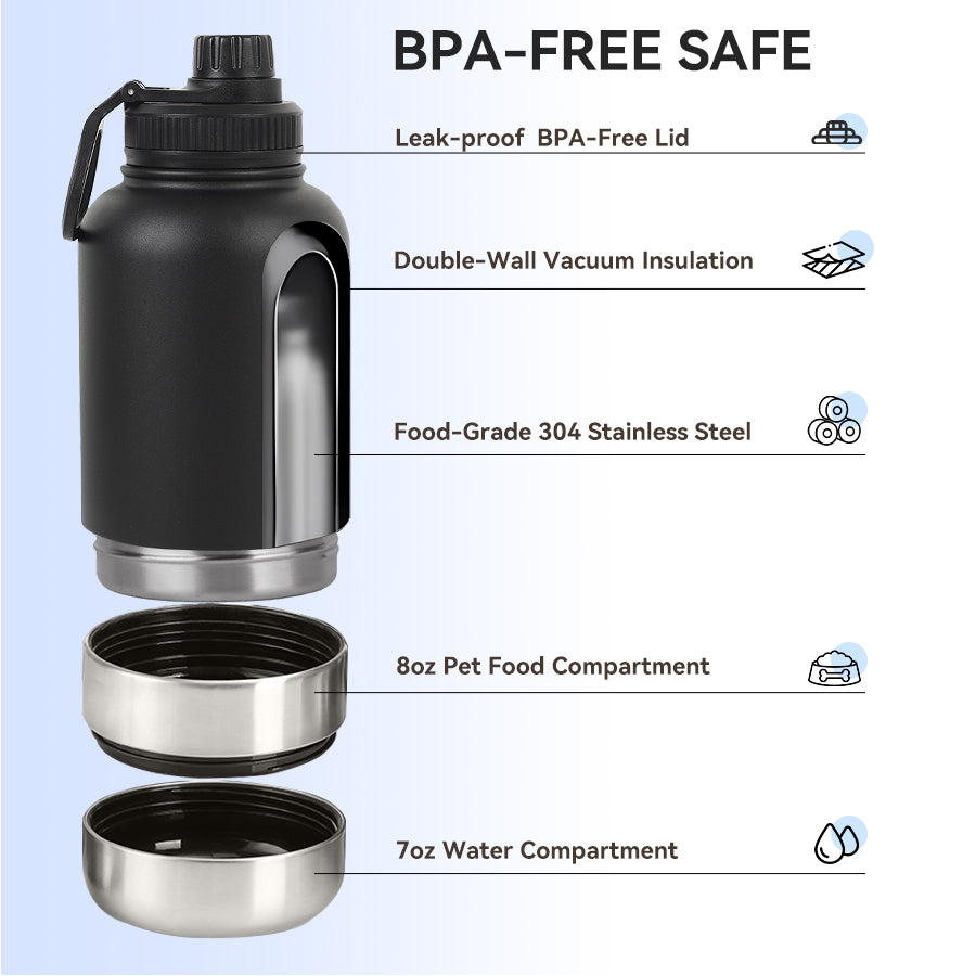 Customisable 3-in-1 Dog Bottle | Water For You & Your Dog