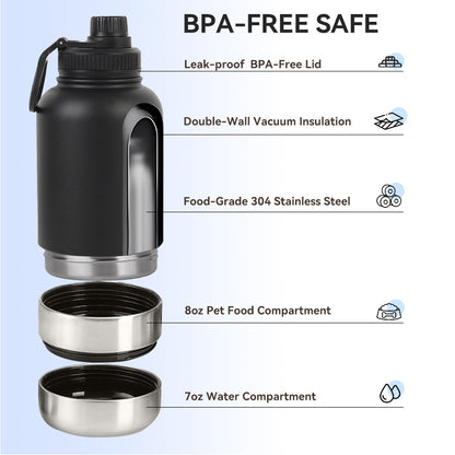 Customisable 3-in-1 Dog Bottle | Water For You & Your Dog