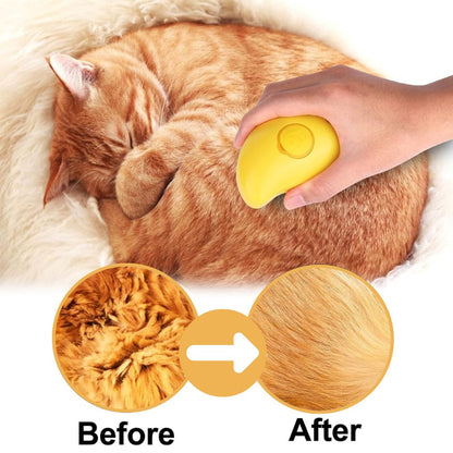 Steam Cat Brush — Self-Cleaning, Massage Grooming