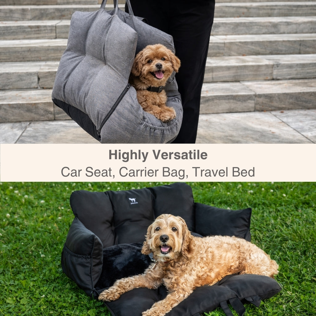V2 Premium Dog Car Seat with Removable Covers + Luxury Cushion