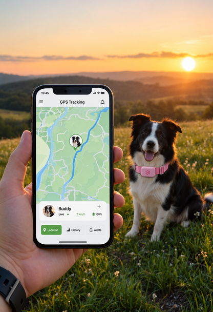 Smart GPS Dog Collar — Live Tracking, No Fees