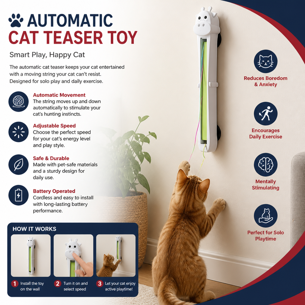 Automatic Cat Teaser Toy for Interactive & Independent Play