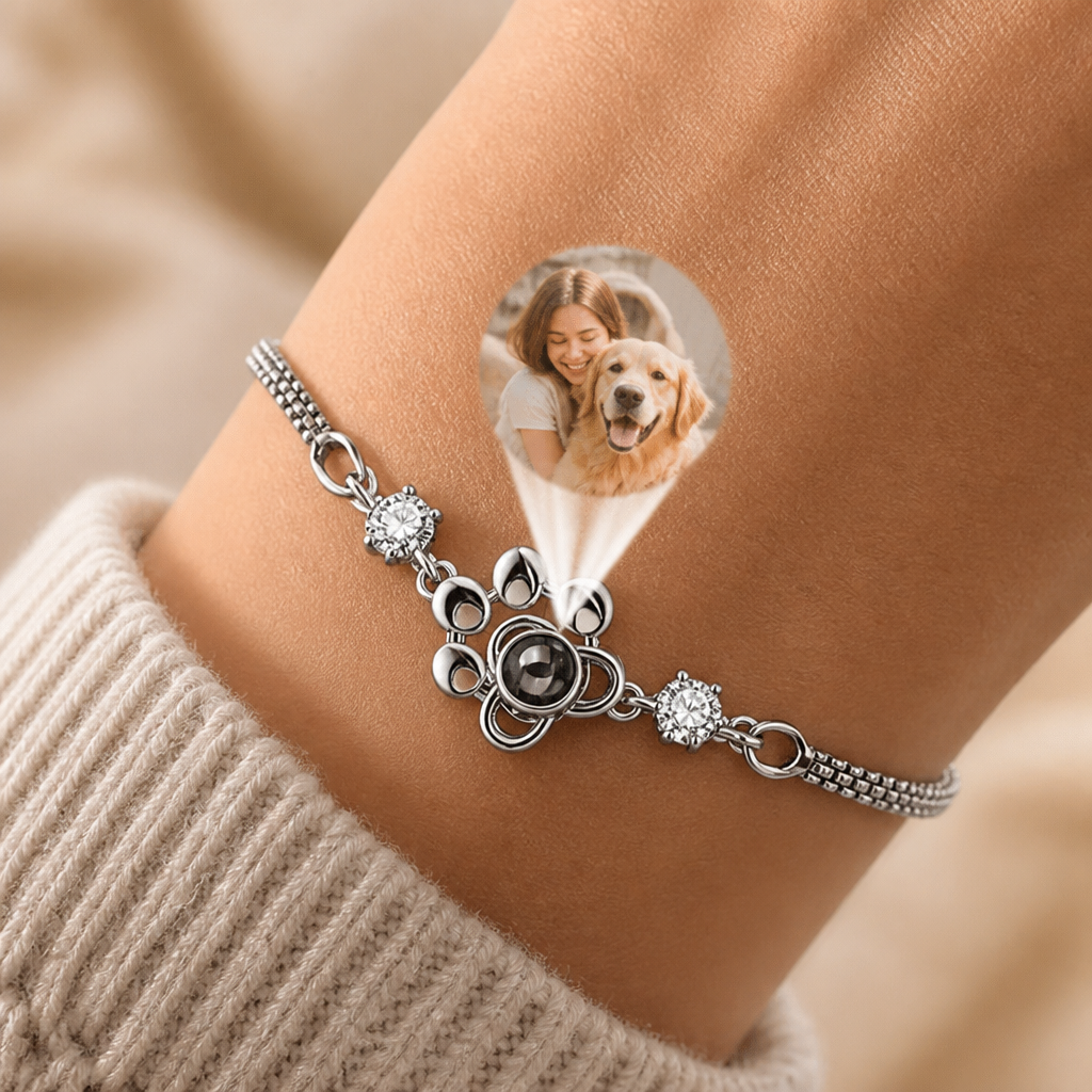Personalized Paw Photo Projection Keepsake Bracelet