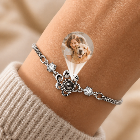Personalized Paw Photo Projection Keepsake Bracelet