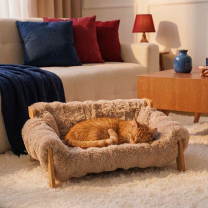 Luxury Elevated Solid Wood Cat Couch Bed