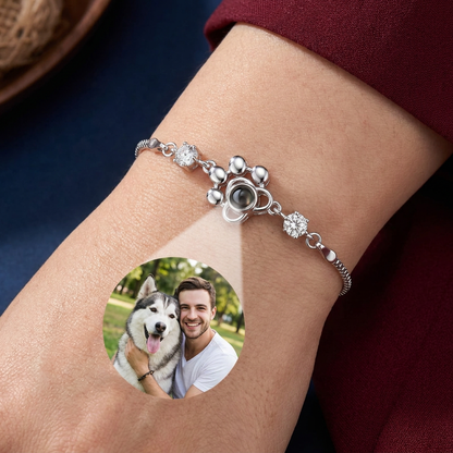 Personalized Paw Photo Projection Keepsake Bracelet