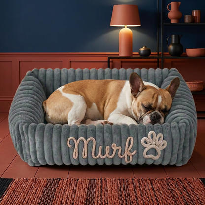 Personalized Fluffy Cloud Dog Bed with Soft Bolsters