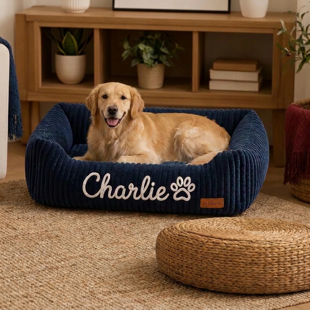Personalized Fluffy Cloud Dog Bed with Soft Bolsters