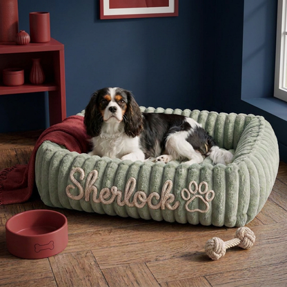 Personalized Fluffy Cloud Dog Bed with Soft Bolsters