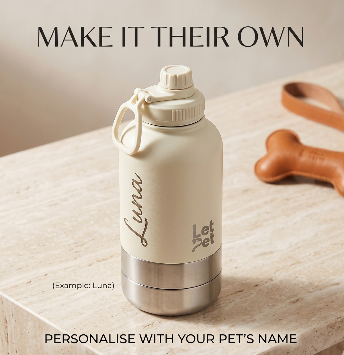 Customisable 3-in-1 Dog Bottle | Water For You & Your Dog
