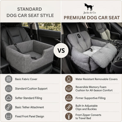 V2 Premium Dog Car Seat with Removable Covers + Luxury Cushion