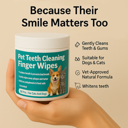Dental Finger Wipes for Dogs & Cats — Fresh Breath