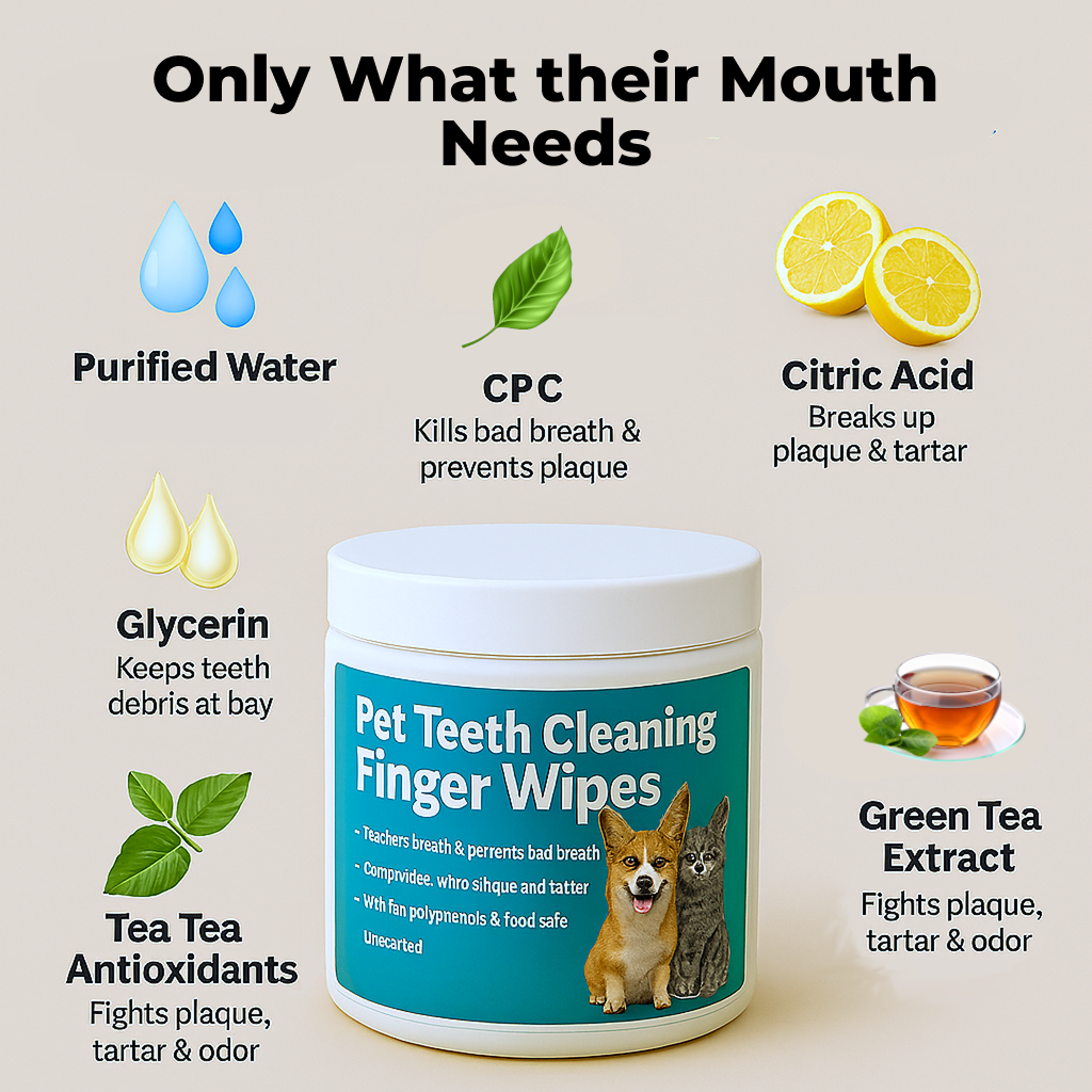 Dental Finger Wipes for Dogs & Cats — Fresh Breath