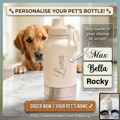 Customisable 3-in-1 Dog Bottle | Water For You & Your Dog