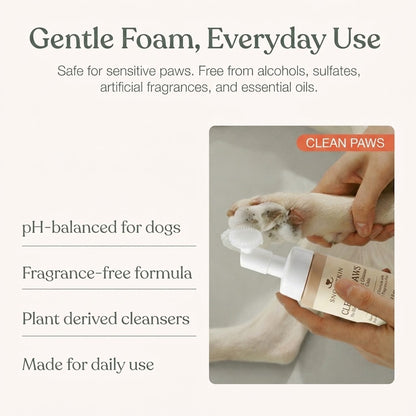 No-Rinse Paw Cleaner Foam for Dogs & Cats