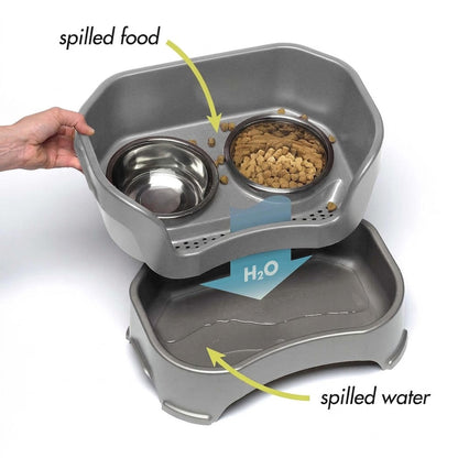 Elevated Mess-Proof Pet Feeder — Raised Double Bowl Station