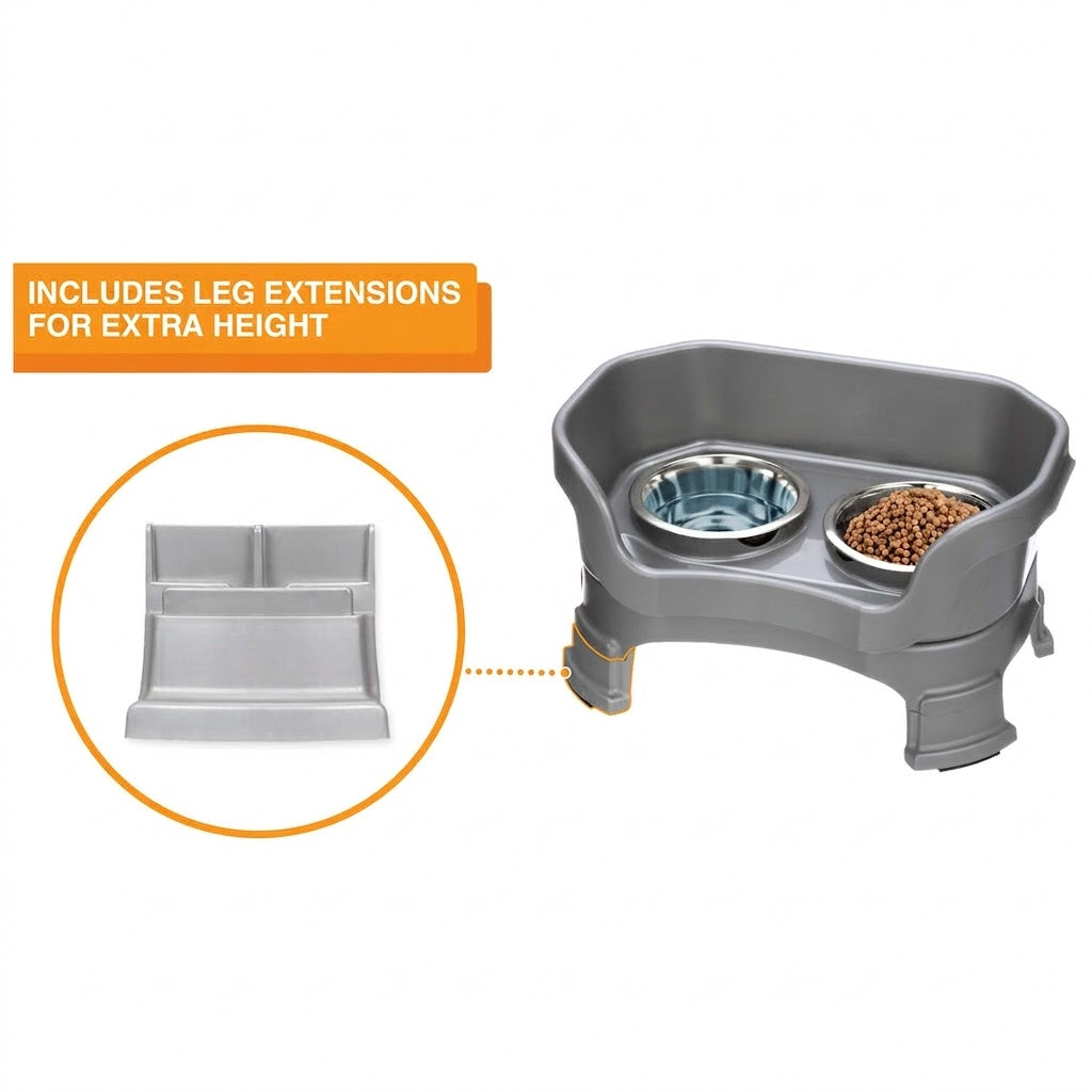 Elevated Mess-Proof Pet Feeder — Raised Double Bowl Station