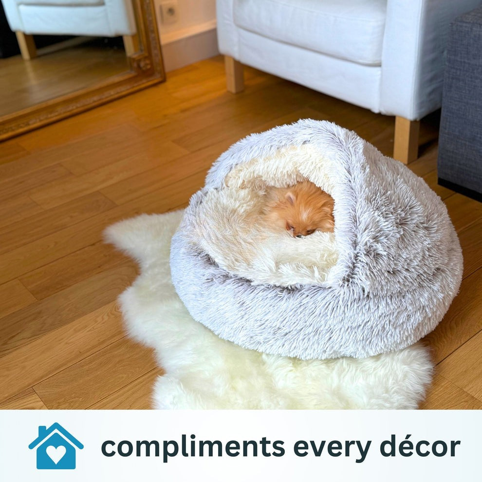 Calming Donut Dog Bed — Hooded Anti-Anxiety