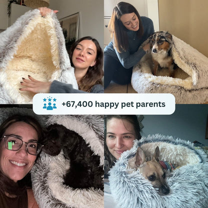 Calming Donut Dog Bed — Hooded Anti-Anxiety