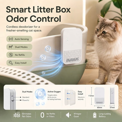 Smart Cordless Cat Litter Box Odor Purifier & Deodorizer