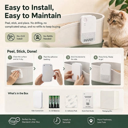 Smart Cordless Cat Litter Box Odor Purifier & Deodorizer