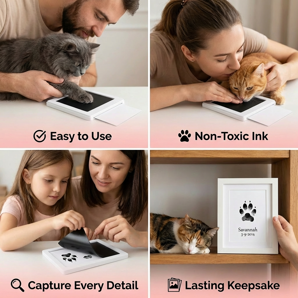 Pet Paw & Nose Print Kit – DIY Keepsake for Cat