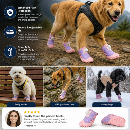 Protective Dog Shoes with Adjustable Straps for Comfortable Outdoor Walks