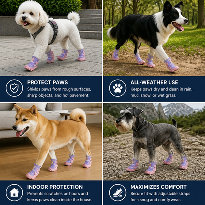 Protective Dog Shoes with Adjustable Straps for Comfortable Outdoor Walks