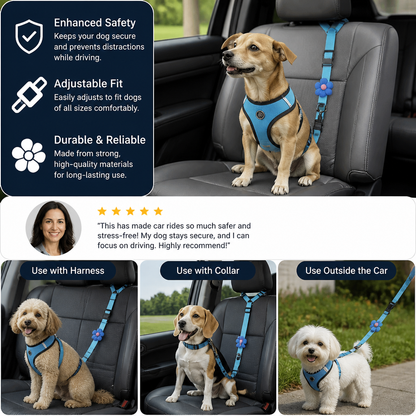 Adjustable Dog Seat Belt Harness for Safe and Comfortable Car Travel