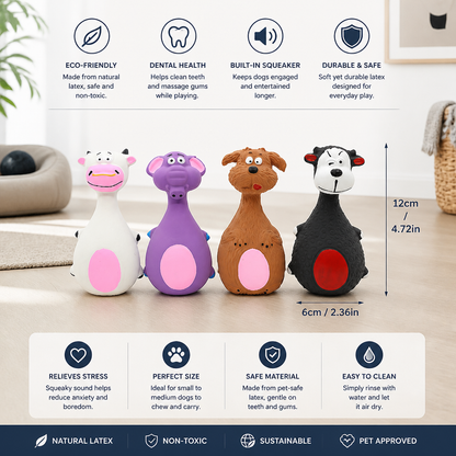 Durable Eco-Friendly Latex Squeaky Dental Dog Toy