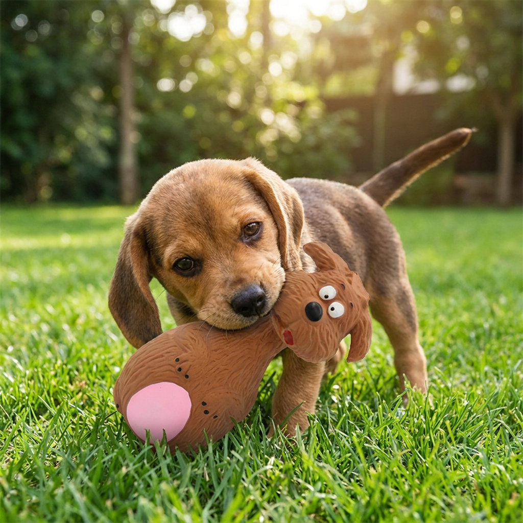 Durable Eco-Friendly Latex Squeaky Dental Dog Toy