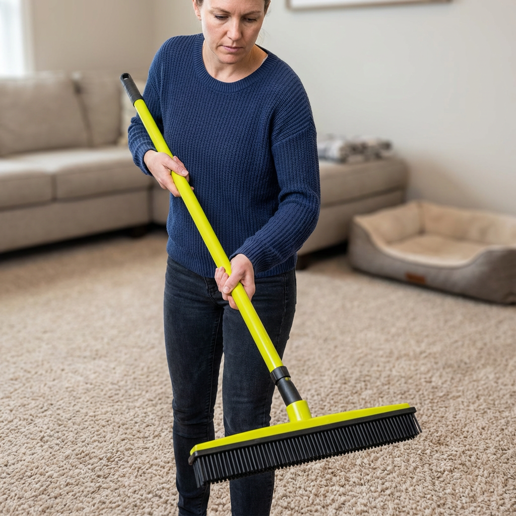 Telescopic Pet Hair Removal Broom – Multi-Surface Cleaner for Carpet, Sofa & Dog Bed