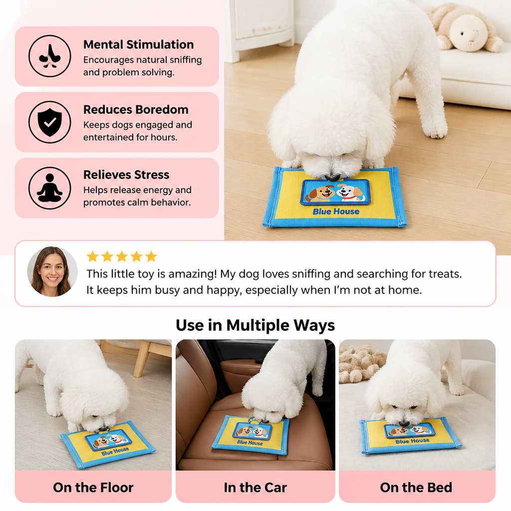 Durable Wet Wipe Snuffle Toy for Dogs – Squeaky Nosework Puzzle with Hidden Treat Pocket