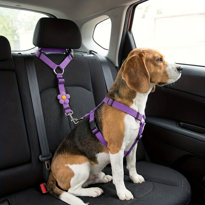 Adjustable Dog Seat Belt Harness for Safe and Comfortable Car Travel