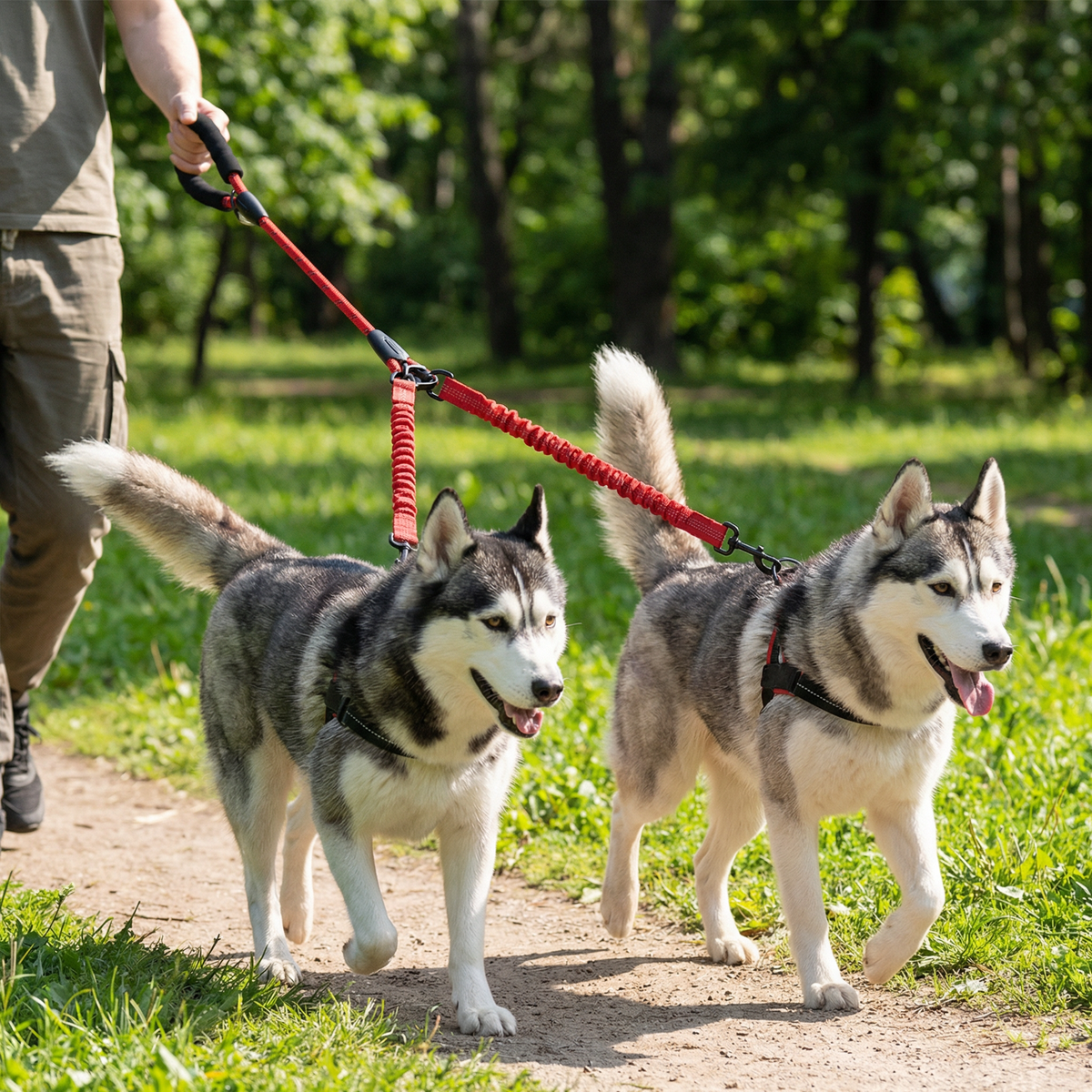 Easy Anti-Tangle Double Dog Leash