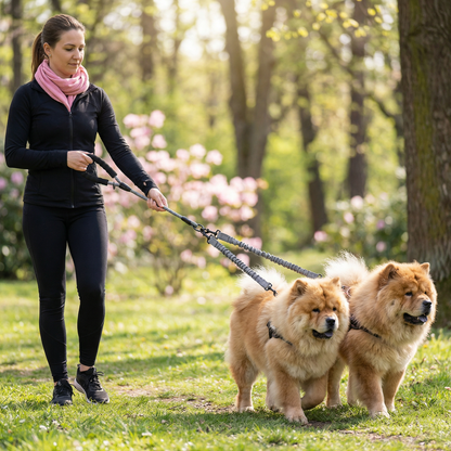 Easy Anti-Tangle Double Dog Leash
