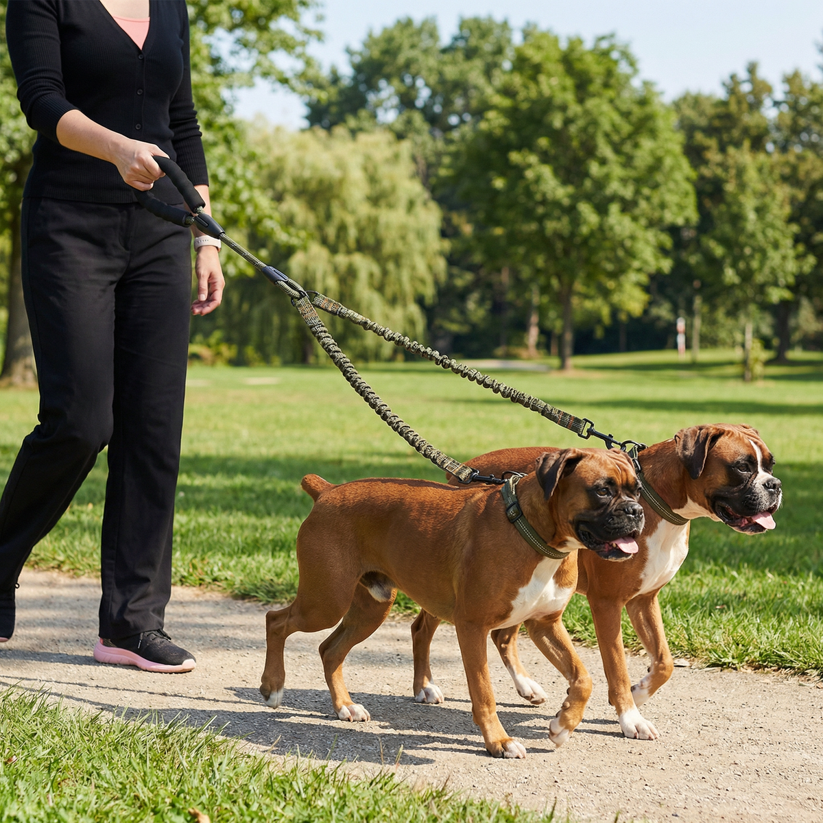 Easy Anti-Tangle Double Dog Leash